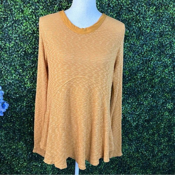 Anthropologie left of center dara knit mustard pull over long sleeve - Picture 4 of 11